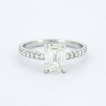 Ring Emerald Cut 585 Gold 14 kt - 2 ct Diamant F VVS2 CVD - Labor Diamant