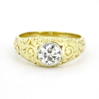 Ring 585 Gold 14 Kt Gelbgold - Diamant Altschliff 1,0 ct TW/P1 - Wert 4660,-