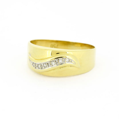 Ring 750 Gelbgold 18 Kt - 6 kleine Diamanten ca. 0,025 ct H - SI - Wert 390,-