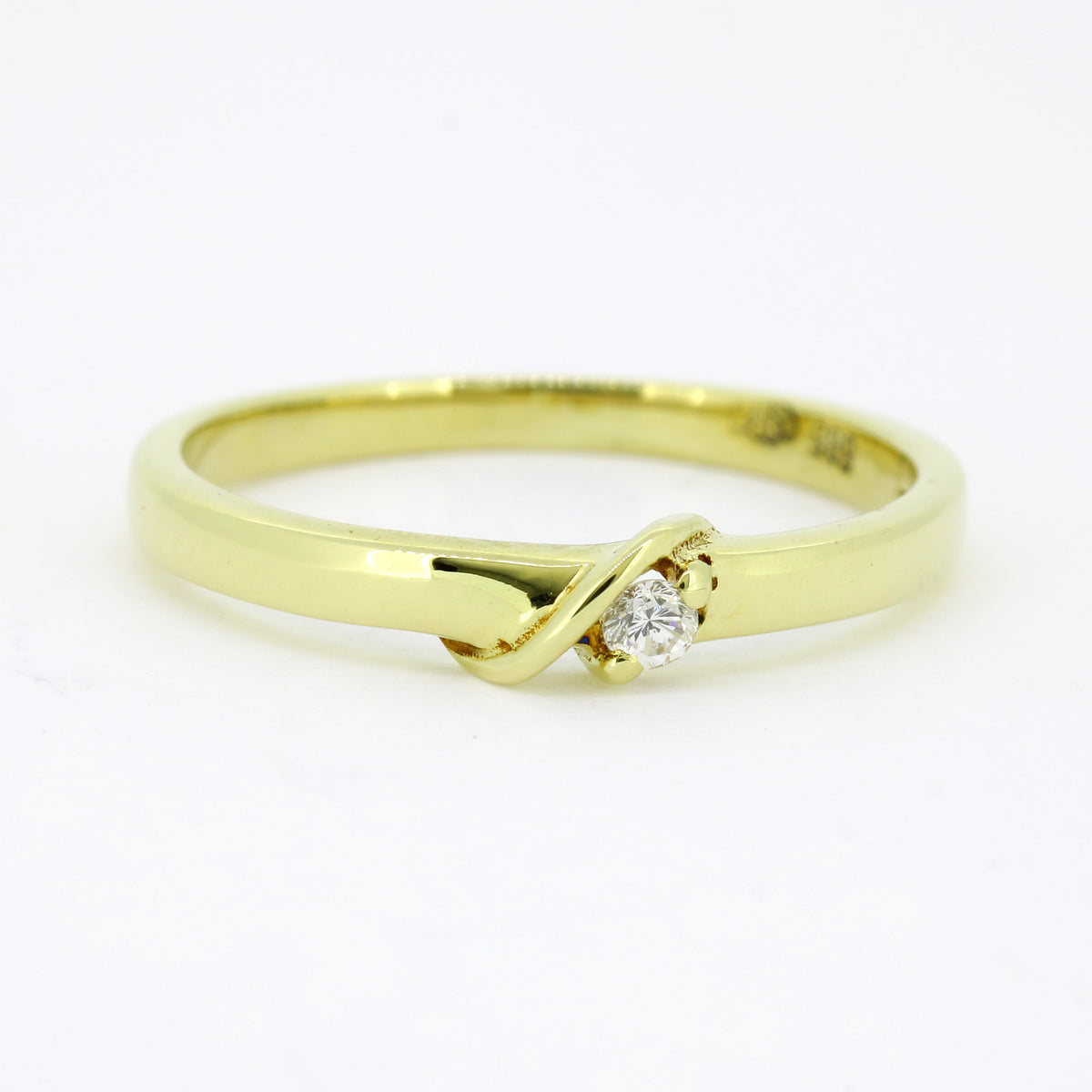 Ring 585 Gold 14 Karat Gelbgold Diamanten 0,03 ct Gr. 51,5 - Wert 420,-