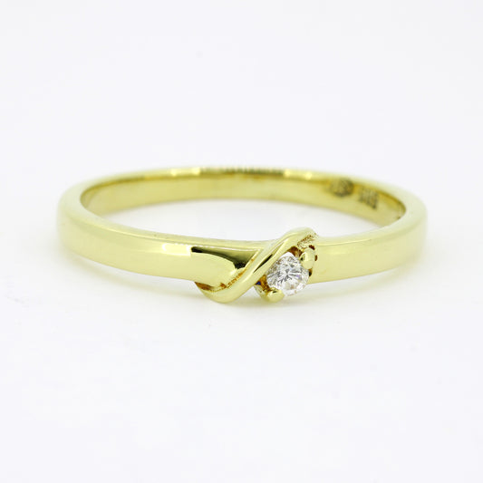 Ring 585 Gold 14 Karat Gelbgold Diamanten 0,03 ct Gr. 51,5 - Wert 420,-
