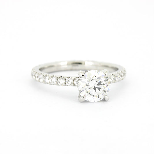 Solitär Verlobungsring 585 Gold 14 kt Weißgold - IGI 1,03 ct Brillant VS2 - CVD Labor Diamant