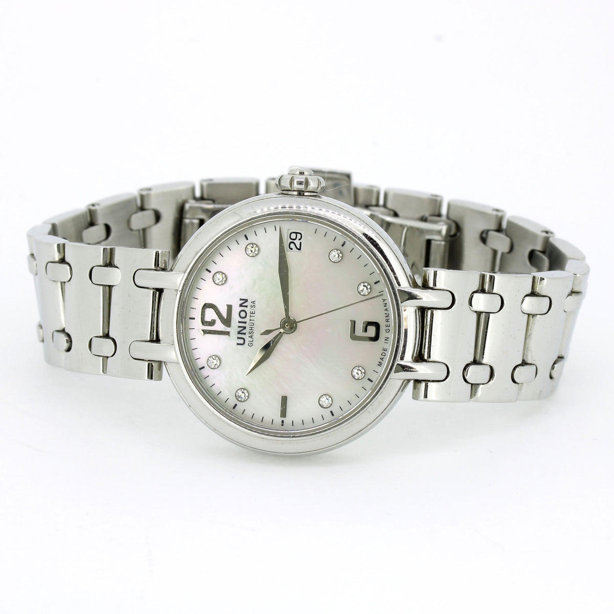 Union Glashütte Sirona Datum – Automatik Damenuhr Edelstahl mit Diamanten