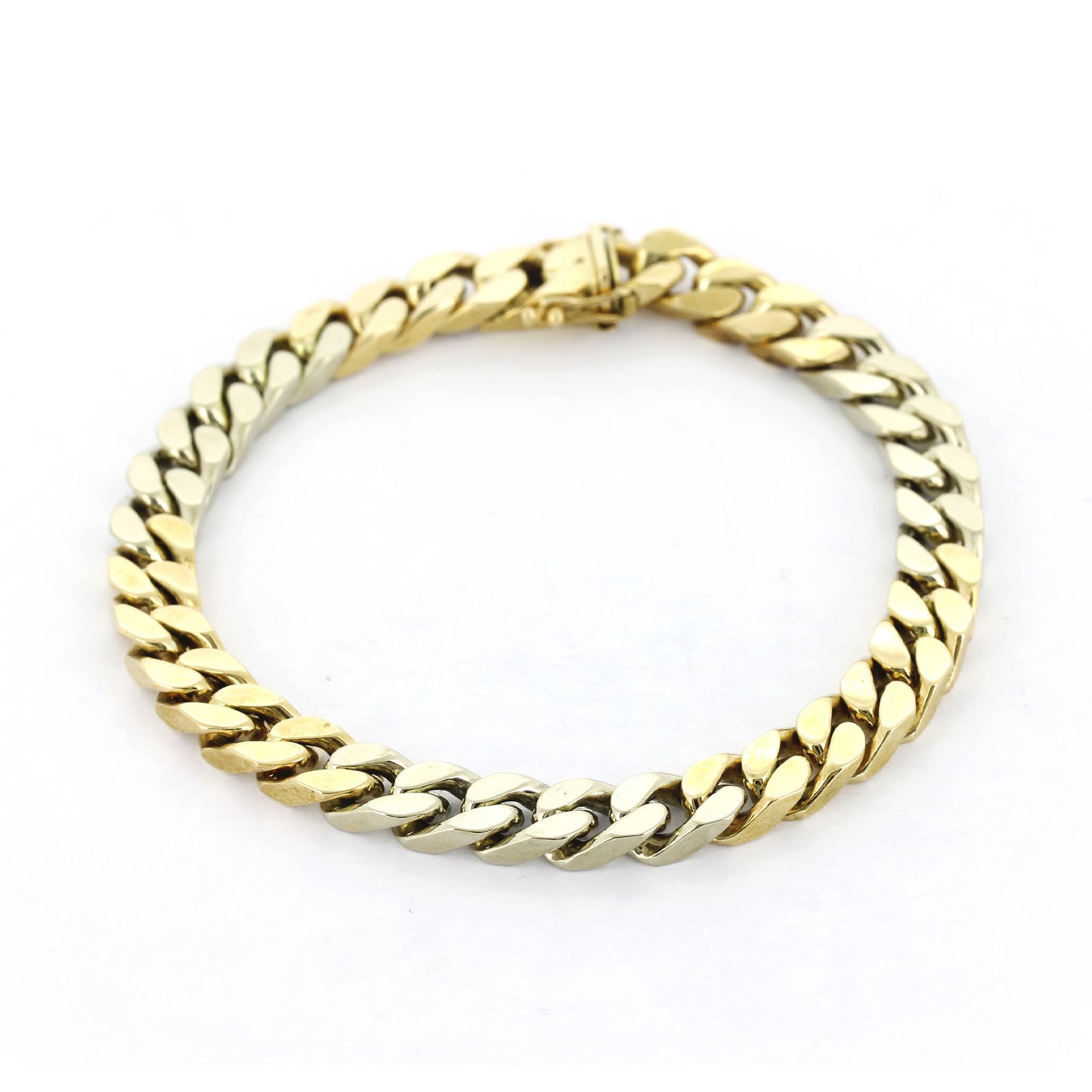 Armband 333 Gold 8 kt bicolor Panzerarmband – 19,5 cm – Breite 7 mm