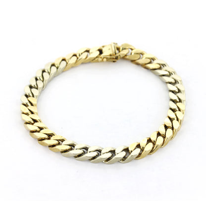 Armband 333 Gold 8 kt bicolor Panzerarmband – 19,5 cm – Breite 7 mm