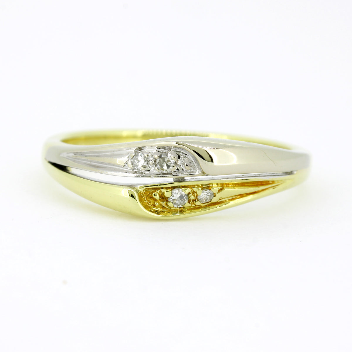 Ring 585 Gold 14 Karat Bicolor Diamanten 0,04 ct Gr. 55 - Wert 780,-