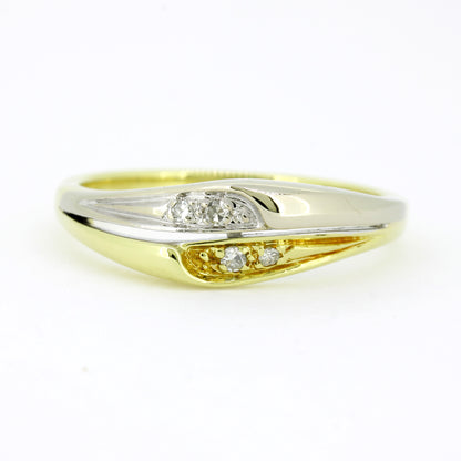 Ring 585 Gold 14 Karat Bicolor Diamanten 0,04 ct Gr. 55 - Wert 780,-