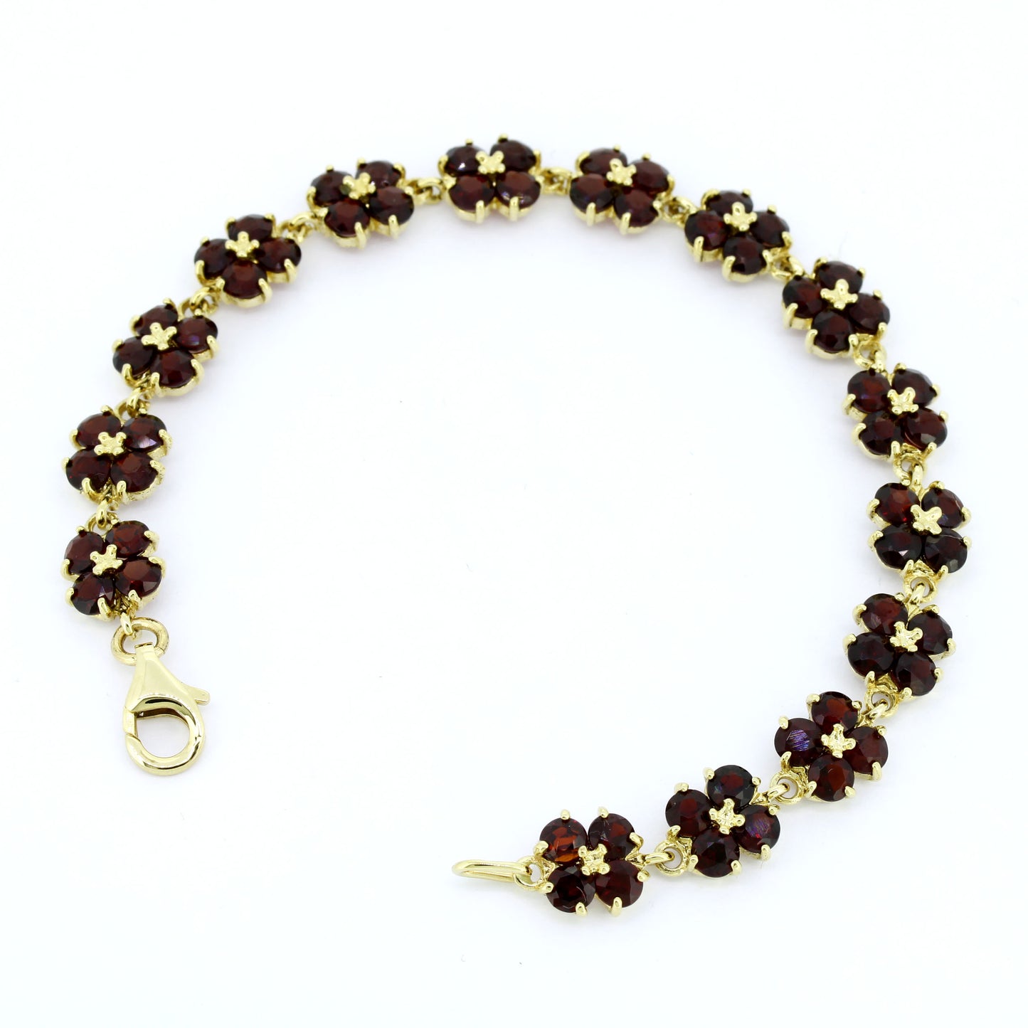 585 Gold Armband Granat 17,5 cm 11,34 g Gelbgold Granatschmuck- Wert 2160,-