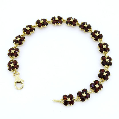 585 Gold Armband Granat 17,5 cm 11,34 g Gelbgold Granatschmuck- Wert 2160,-