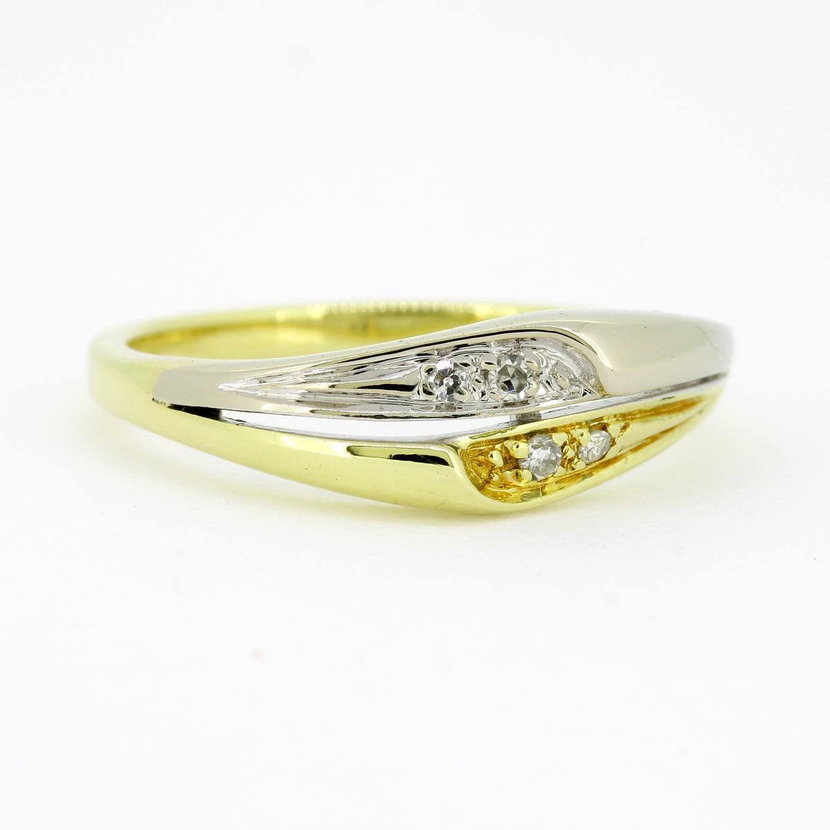 Ring 585 Gold 14 Karat Bicolor Diamanten 0,04 ct Gr. 55 - Wert 780,-