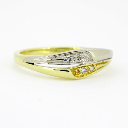 Ring 585 Gold 14 Karat Bicolor Diamanten 0,04 ct Gr. 55 - Wert 780,-