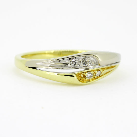 Ring 585 Gold 14 Karat Bicolor Diamanten 0,04 ct Gr. 55 - Wert 780,-