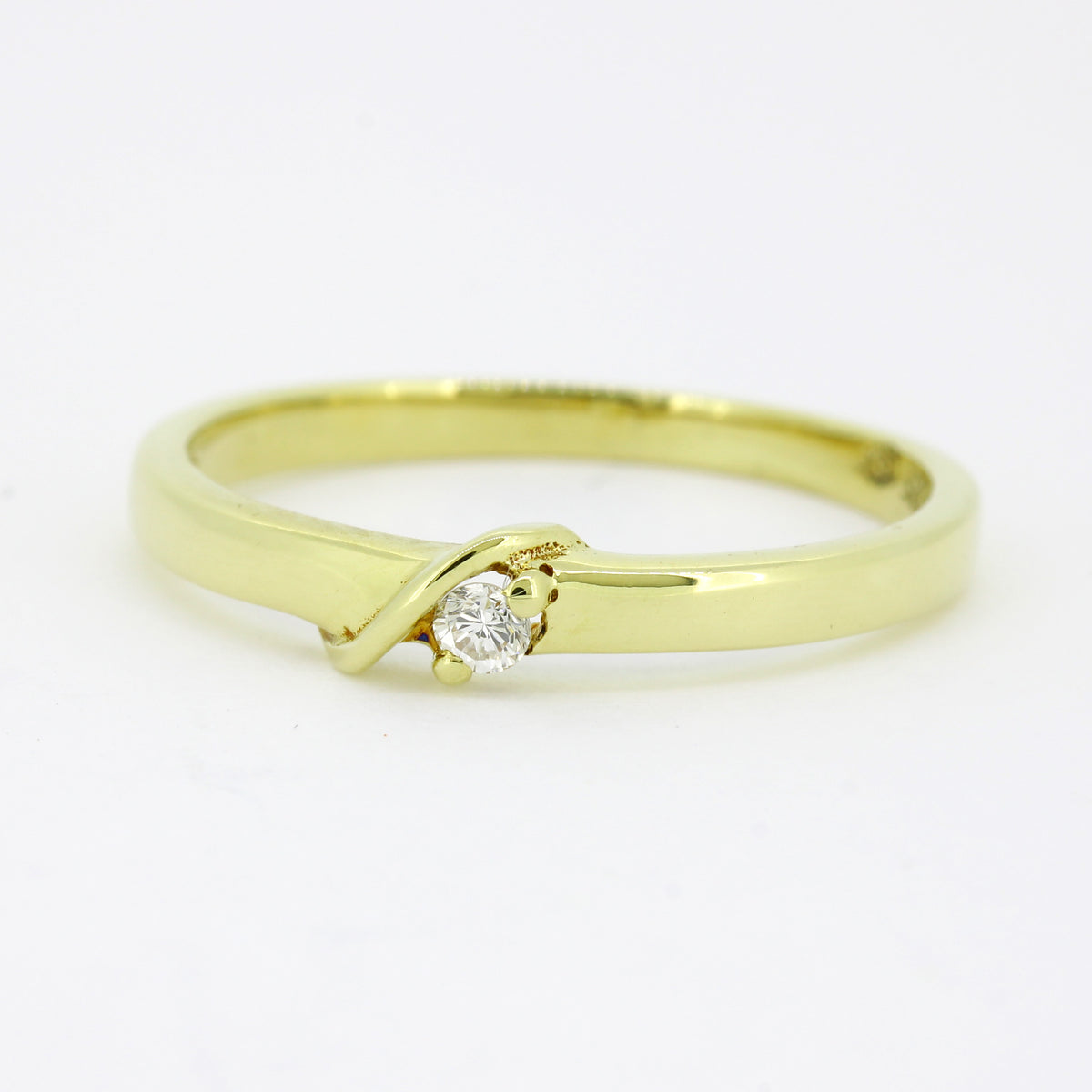 Ring 585 Gold 14 Karat Gelbgold Diamanten 0,03 ct Gr. 51,5 - Wert 420,-