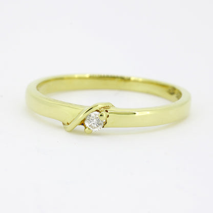 Ring 585 Gold 14 Karat Gelbgold Diamanten 0,03 ct Gr. 51,5 - Wert 420,-