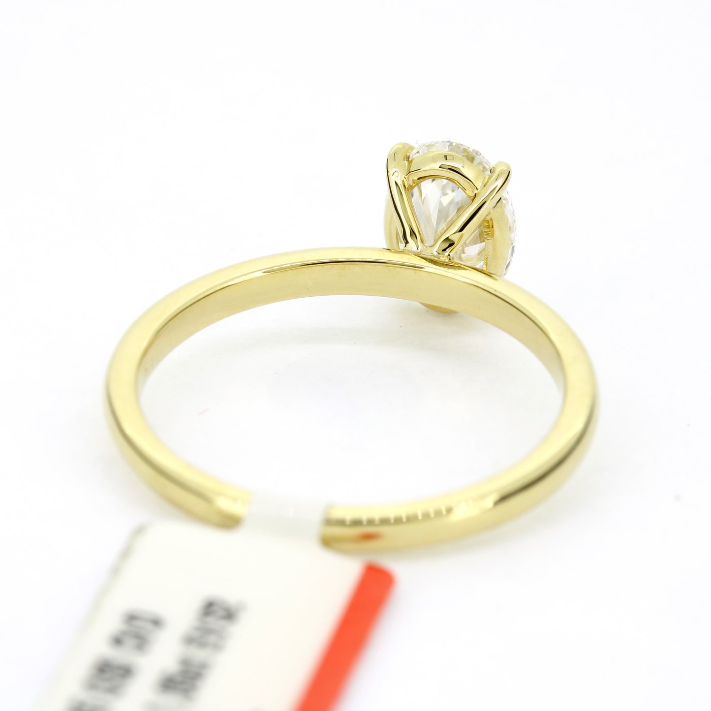 Ring 585 Gold 14 Kt Gelbgold 1 ct oval Diamant Lab Grown CVD