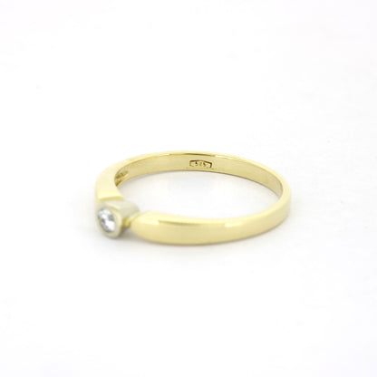 Ring 585 Gold 14 Kt bicolor - 0,05 ct W/SI - Wert 520,-