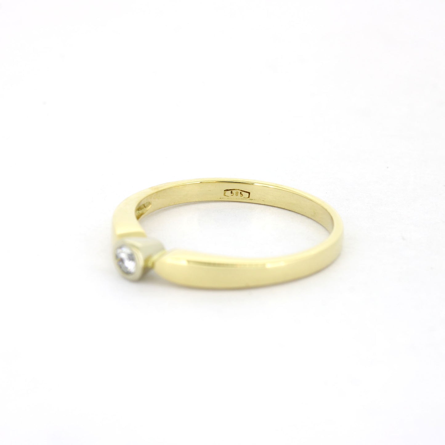 Ring 585 Gold 14 Kt bicolor - 0,05 ct W/SI - Wert 520,-