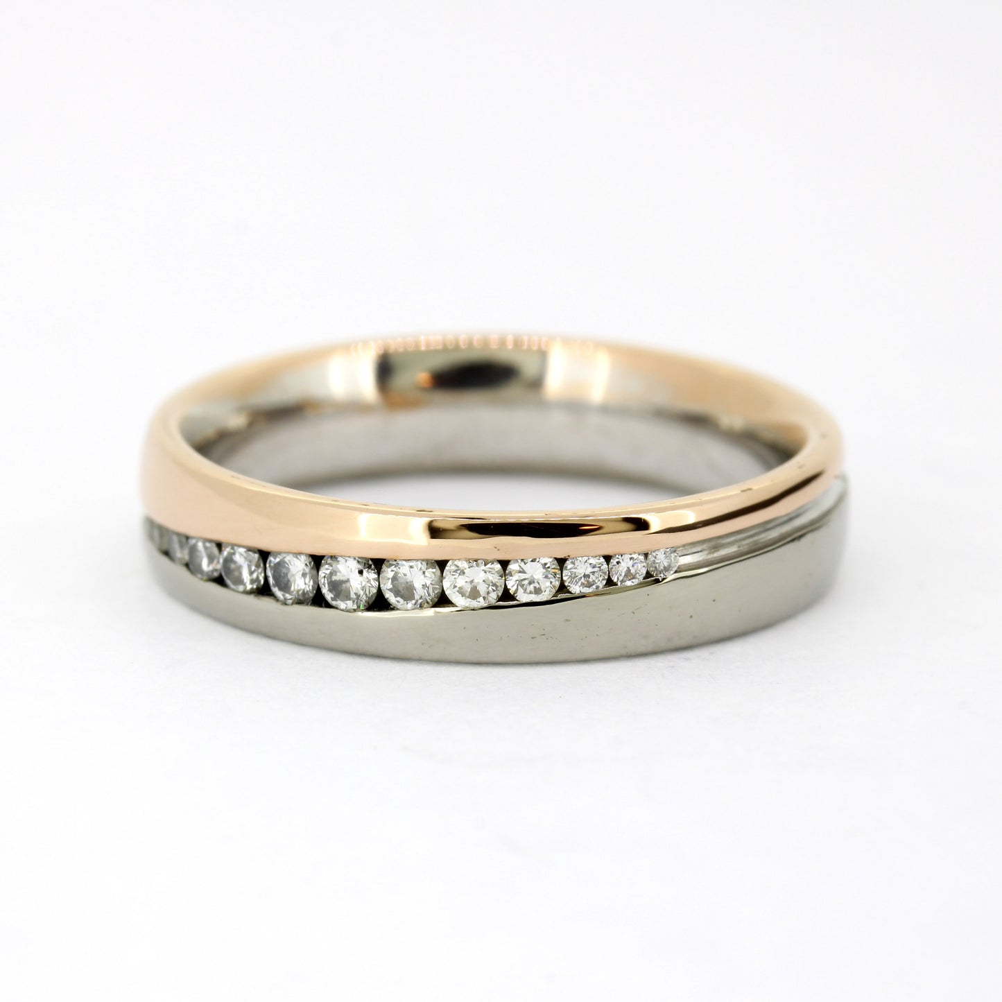 Ring 585 Gold 14 Karat Bicolor Brillanten 0,20 ct Gr. 53