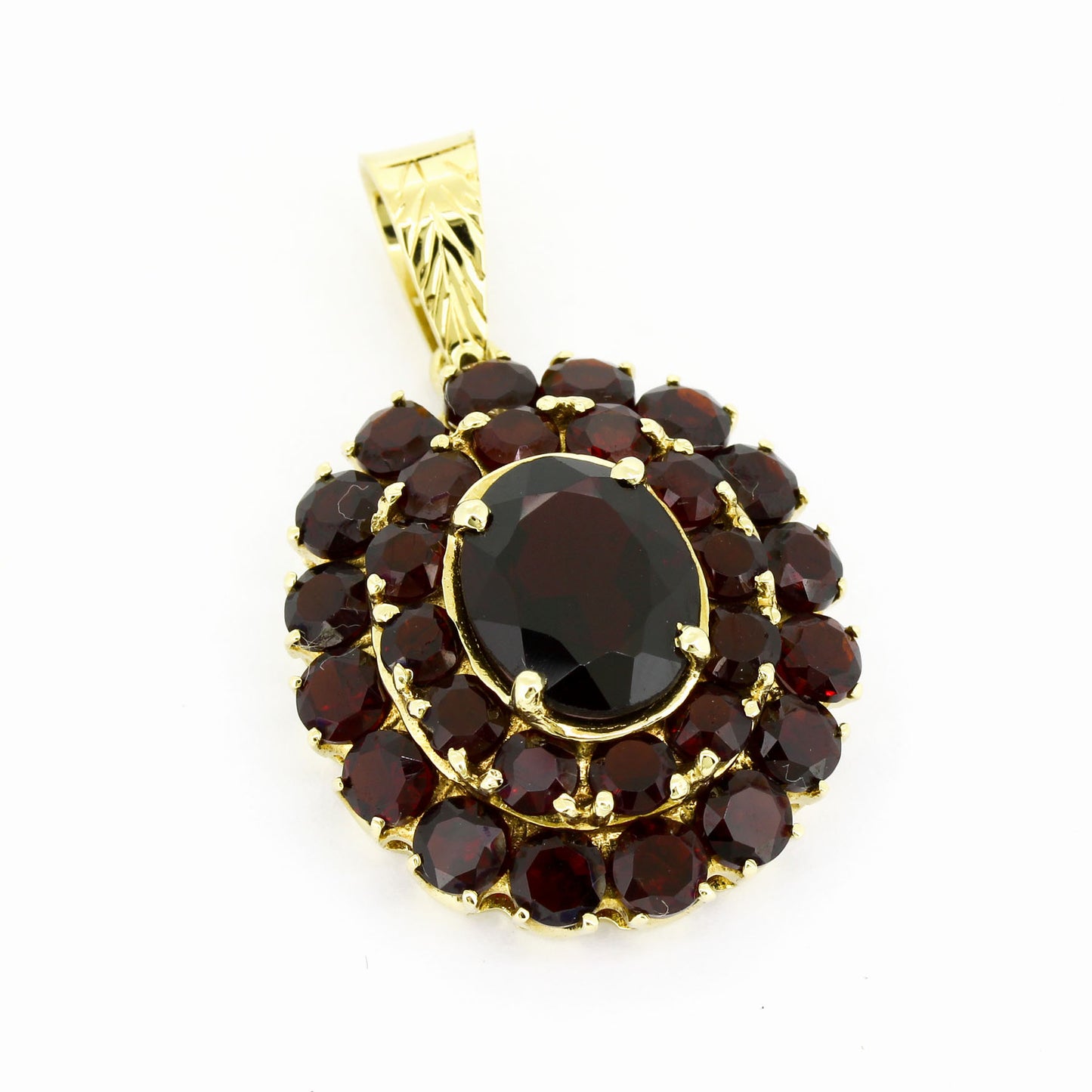 Anhänger 585 Gold 14 Kt Gelbgold - Granat - 6,4 g