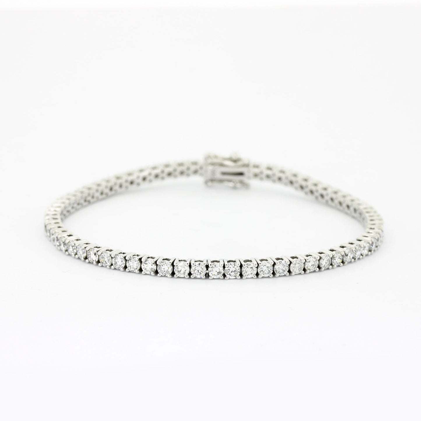 Tennisarmband 585 Gold 14K Weißgold - Brillanten ca. 4,0 ct E VS1 CVD