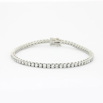 Tennisarmband 585 Gold 14K Weißgold - Brillanten ca. 4,0 ct E VS1 CVD