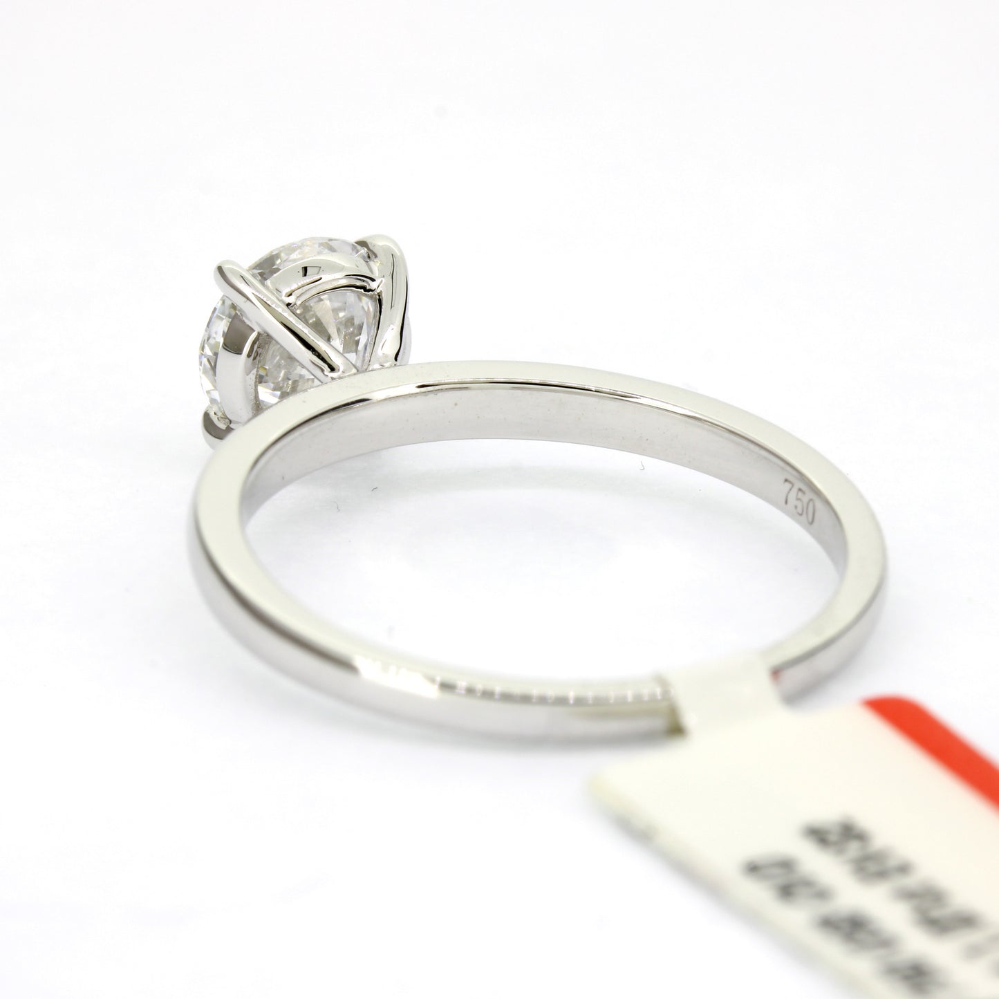 Ring 750 Gold 18 Kt Weißgold 1 ct Diamant Lab Grown CVD