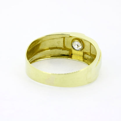 Ring 585 Gold 14 Karat Bicolor Zirkonia Gr. 61
