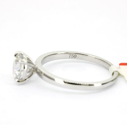 Ring 750 Gold 18 Kt Weißgold 1 ct Diamant Lab Grown CVD