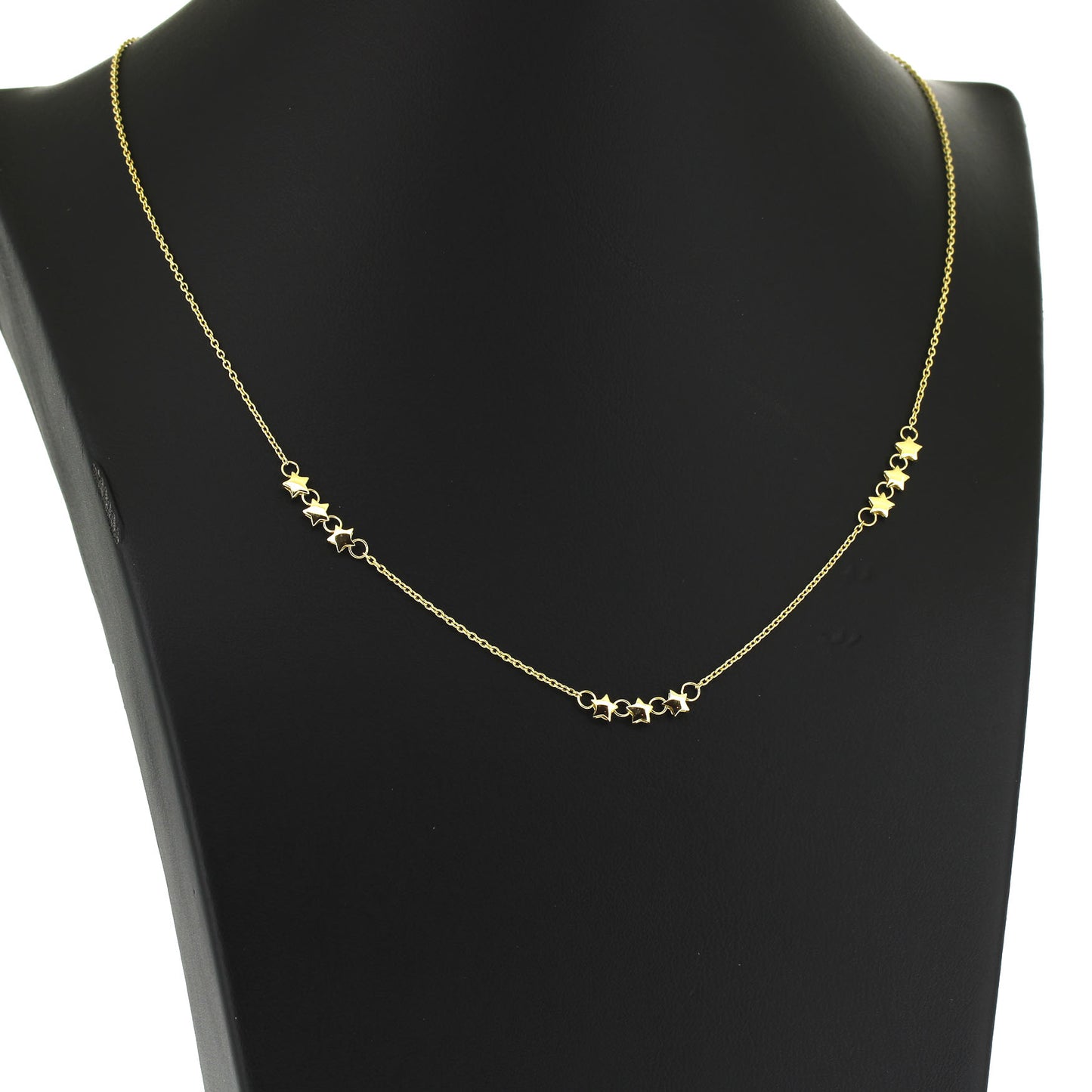 Sternen Kette 585 Gold 14 kt Gelbgold - 45 - 48 cm lang