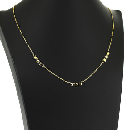 Sternen Kette 585 Gold 14 kt Gelbgold - 45 - 48 cm lang
