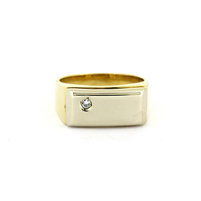 Ring 750 Gold 18 kt Gelbgold Weißgold - Brillanten 0,03 ct W/SI - Wert 2550,-