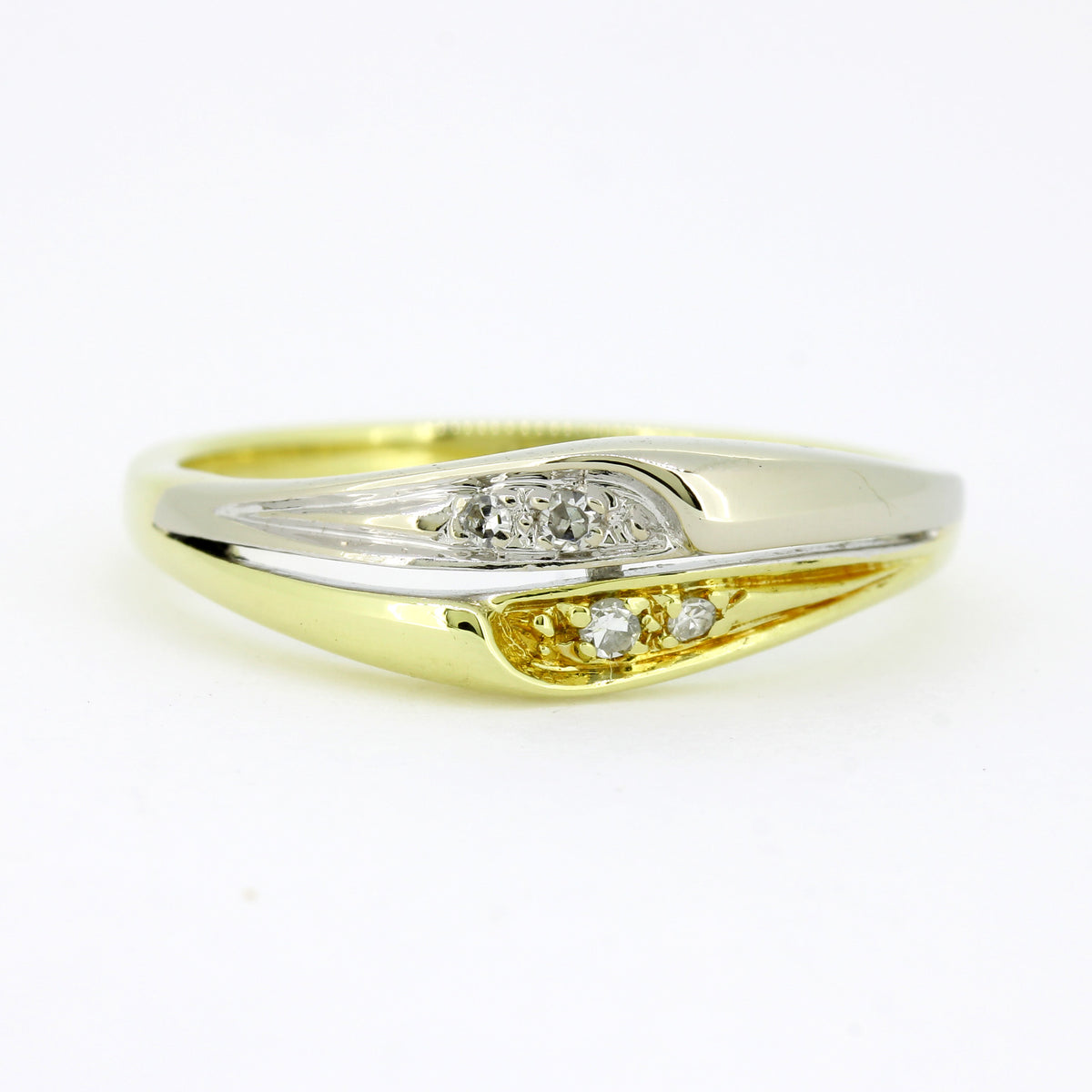 Ring 585 Gold 14 Karat Bicolor Diamanten 0,04 ct Gr. 55 - Wert 780,-