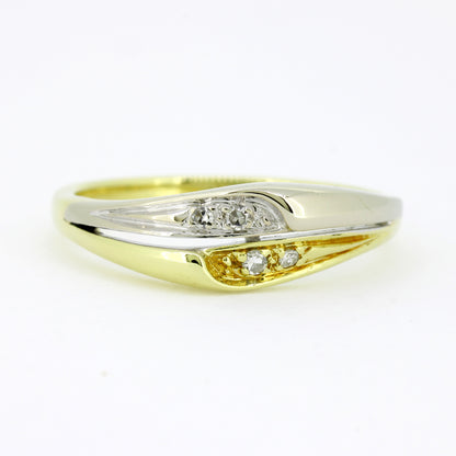 Ring 585 Gold 14 Karat Bicolor Diamanten 0,04 ct Gr. 55 - Wert 780,-