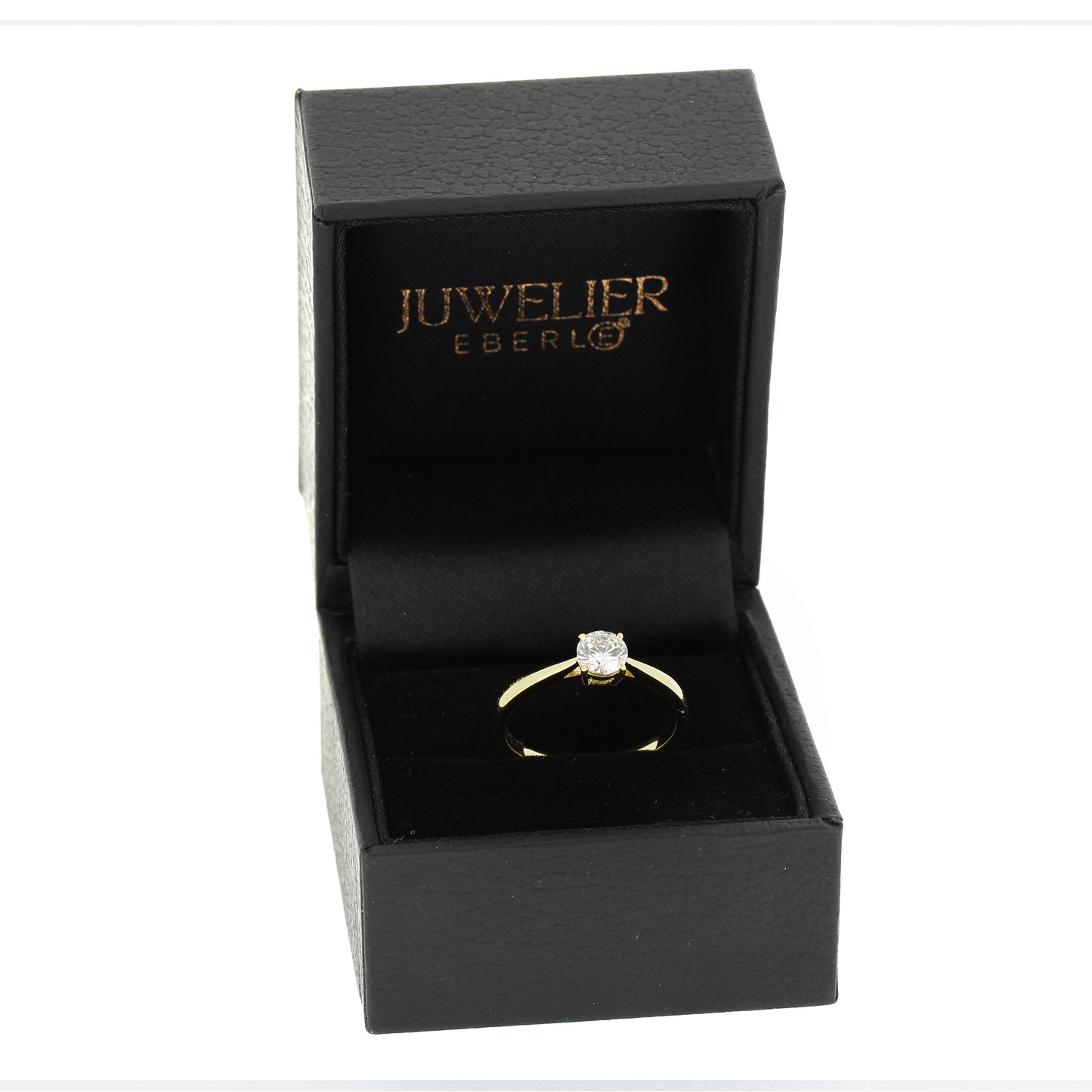 Solitär Verlobungsring 585 Gold 14 kt Gelbgold - 0,50 ct Brillant E VS2 - CVD Labor Diamant