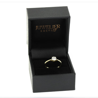 Solitär Verlobungsring 585 Gold 14 kt Gelbgold - 0,50 ct Brillant E VS2 - CVD Labor Diamant
