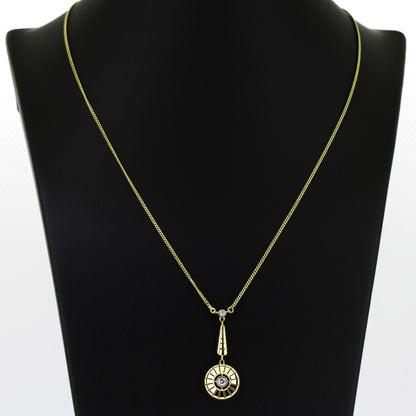 Collier 585 Gelbgold 14 Kt - Brillant ca. 0,12 ct - 44 cm - Wert 980,-