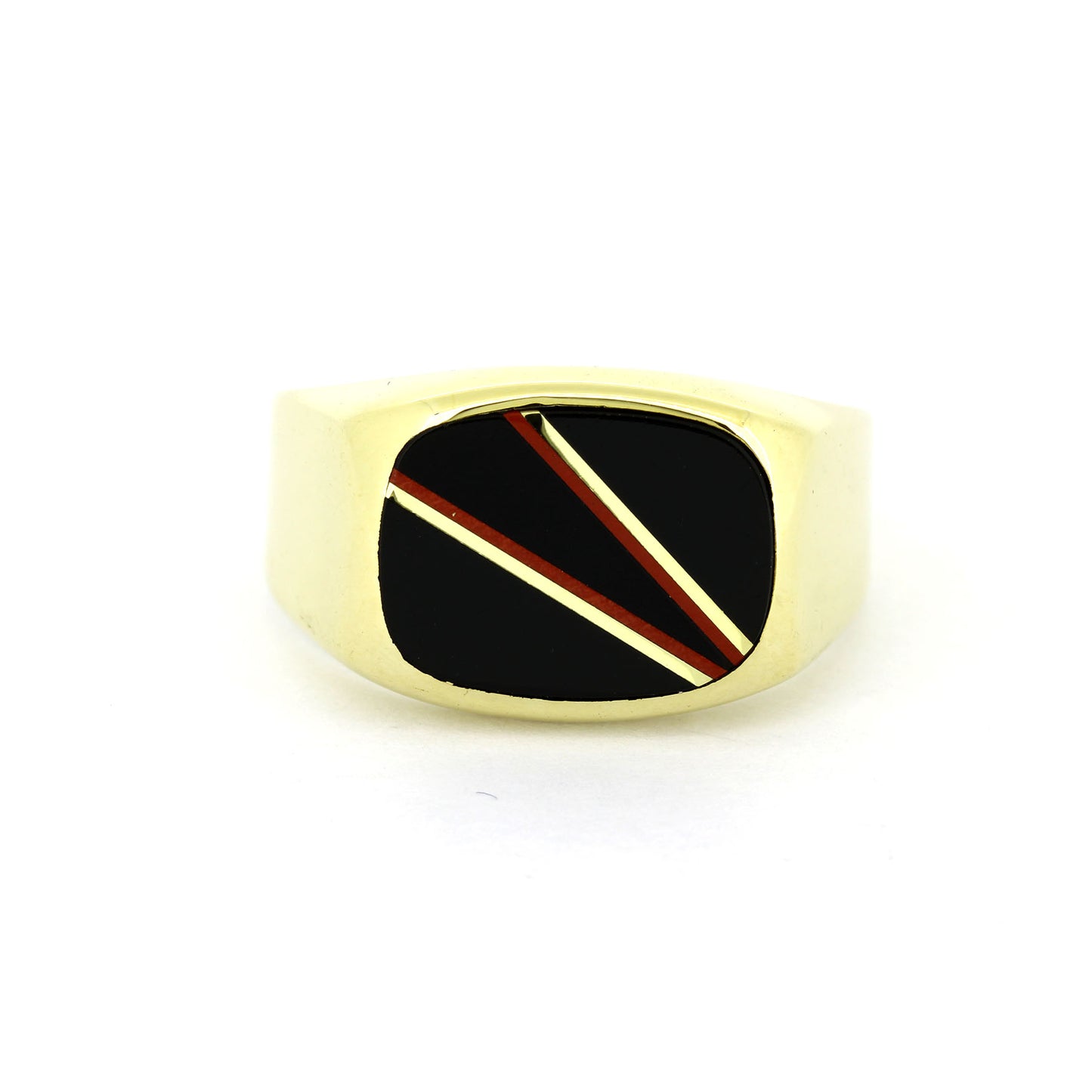 Ring 333 Gold Siegelring 8 Kt Gelbgold - Onyx - Wert 340,-