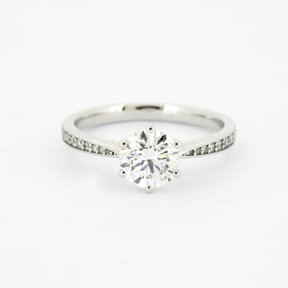 Solitär Ring 585 Gold 14 kt Gold - IGI 1,05 ct Brillant VVS1 - CVD Labor Diamant