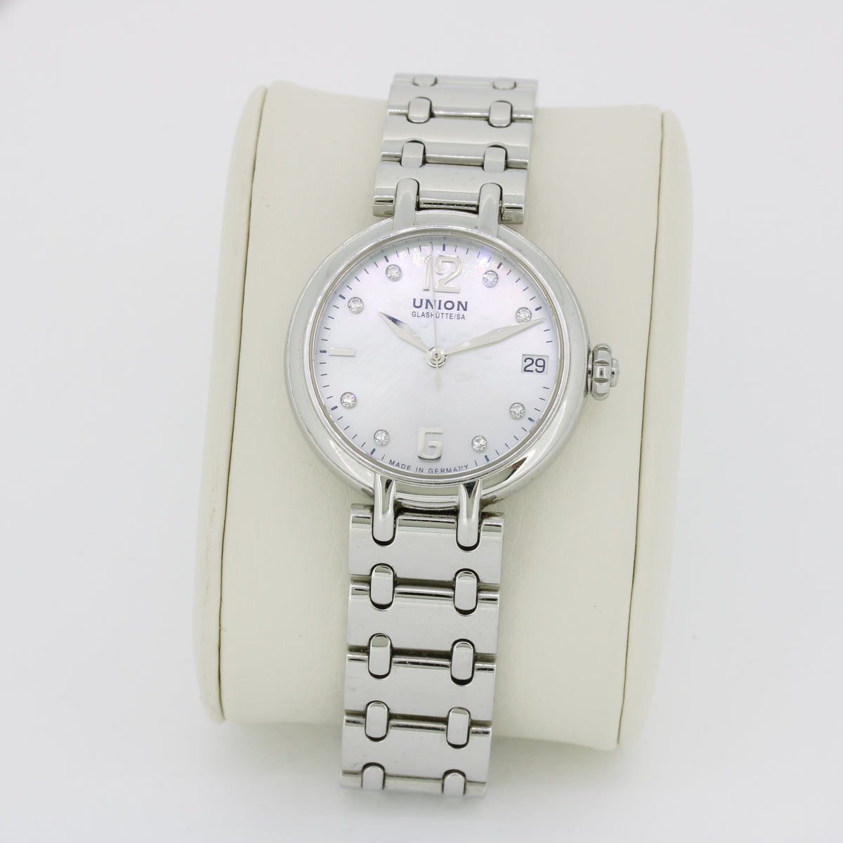Union Glashütte Sirona Datum – Automatik Damenuhr Edelstahl mit Diamanten