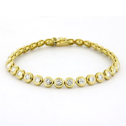 Tennis Armband 750 Gold 18 kt Gelbgold - Brillanten 4,50 ct W/SI - Wert 12400,-