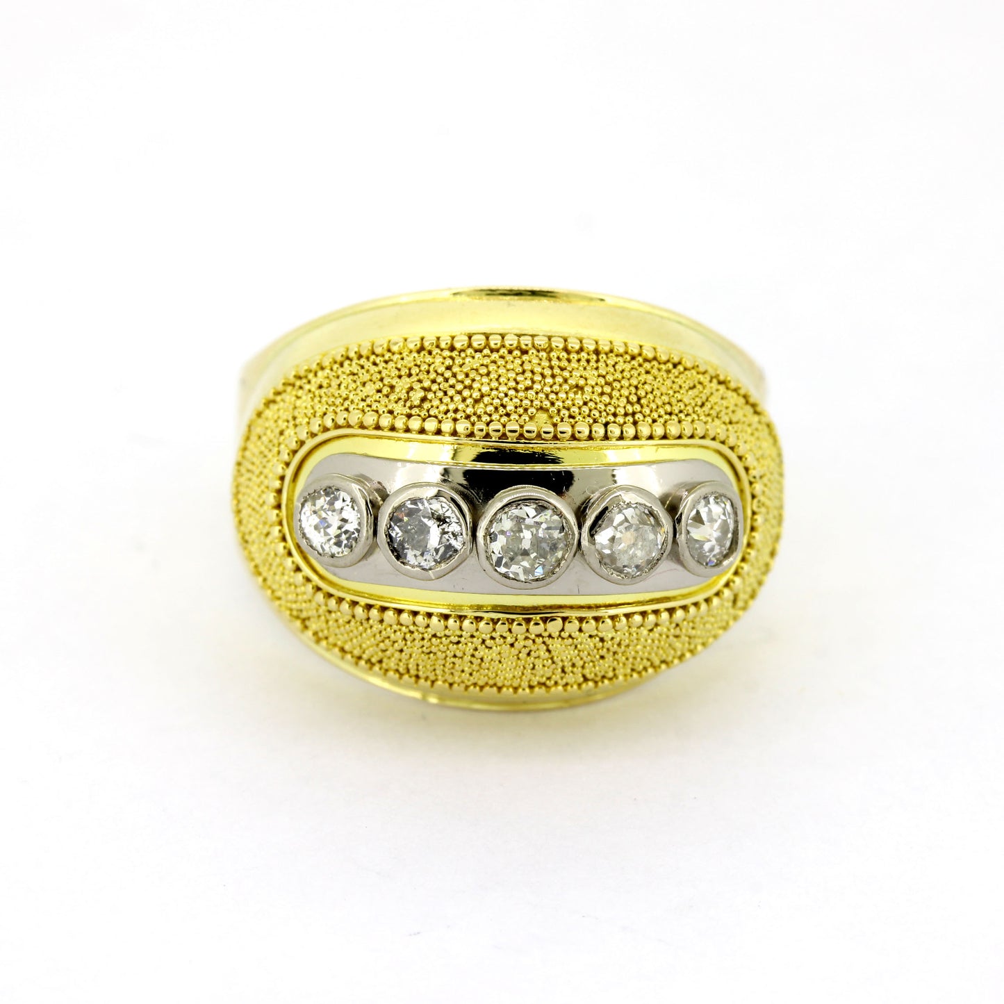 Ring 585 Gold 14 Kt - 5 Diamanten ca. 0,36 ct H - SI - Wert 1850,-