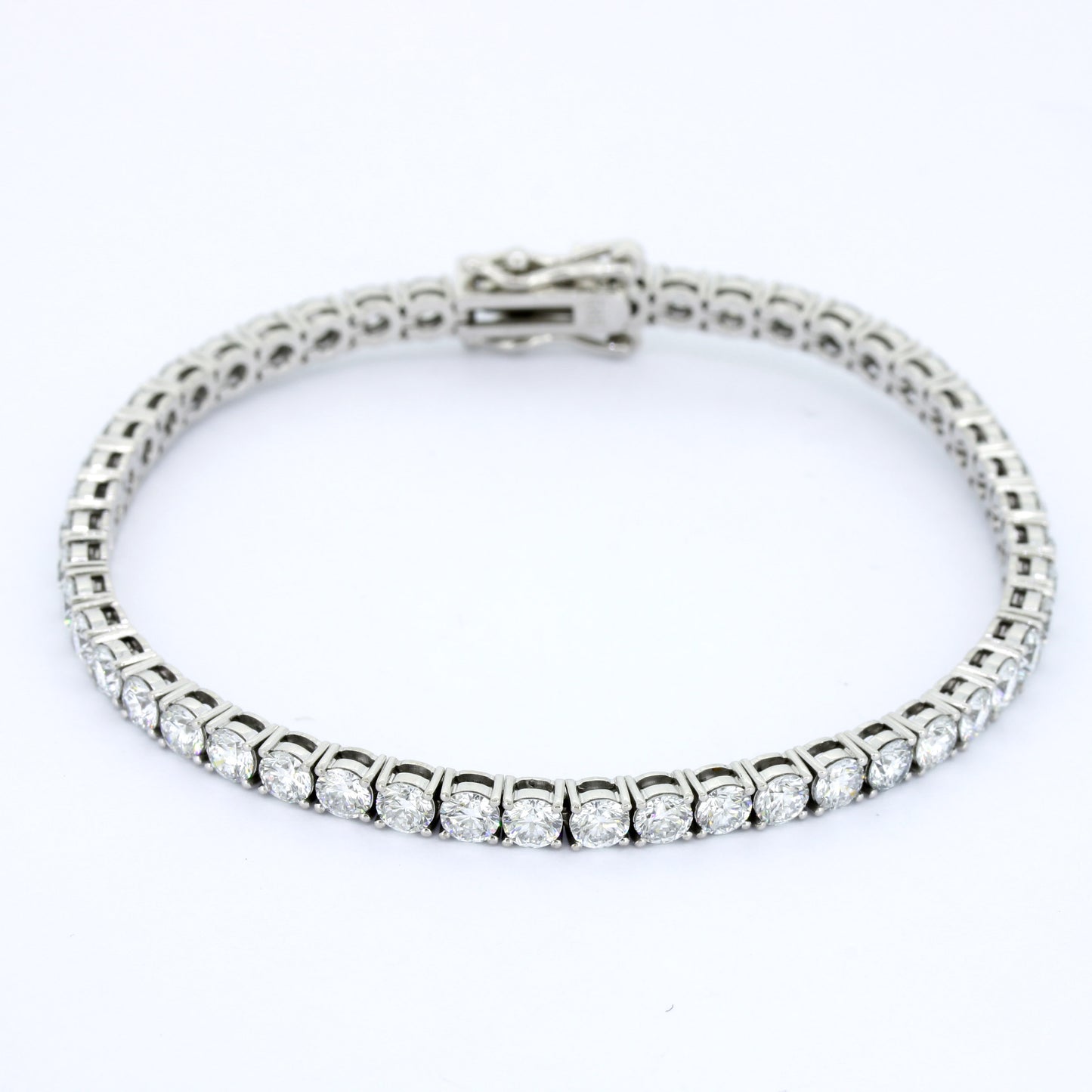 Tennisarmband 585 Gold 14 Kt Weißgold - Brillanten 7,40 ct CVD Labordiamanten