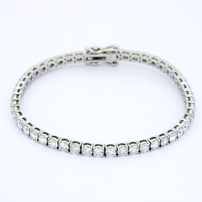 Tennisarmband 585 Gold 14 Kt Weißgold - Brillanten 7,40 ct CVD Labordiamanten