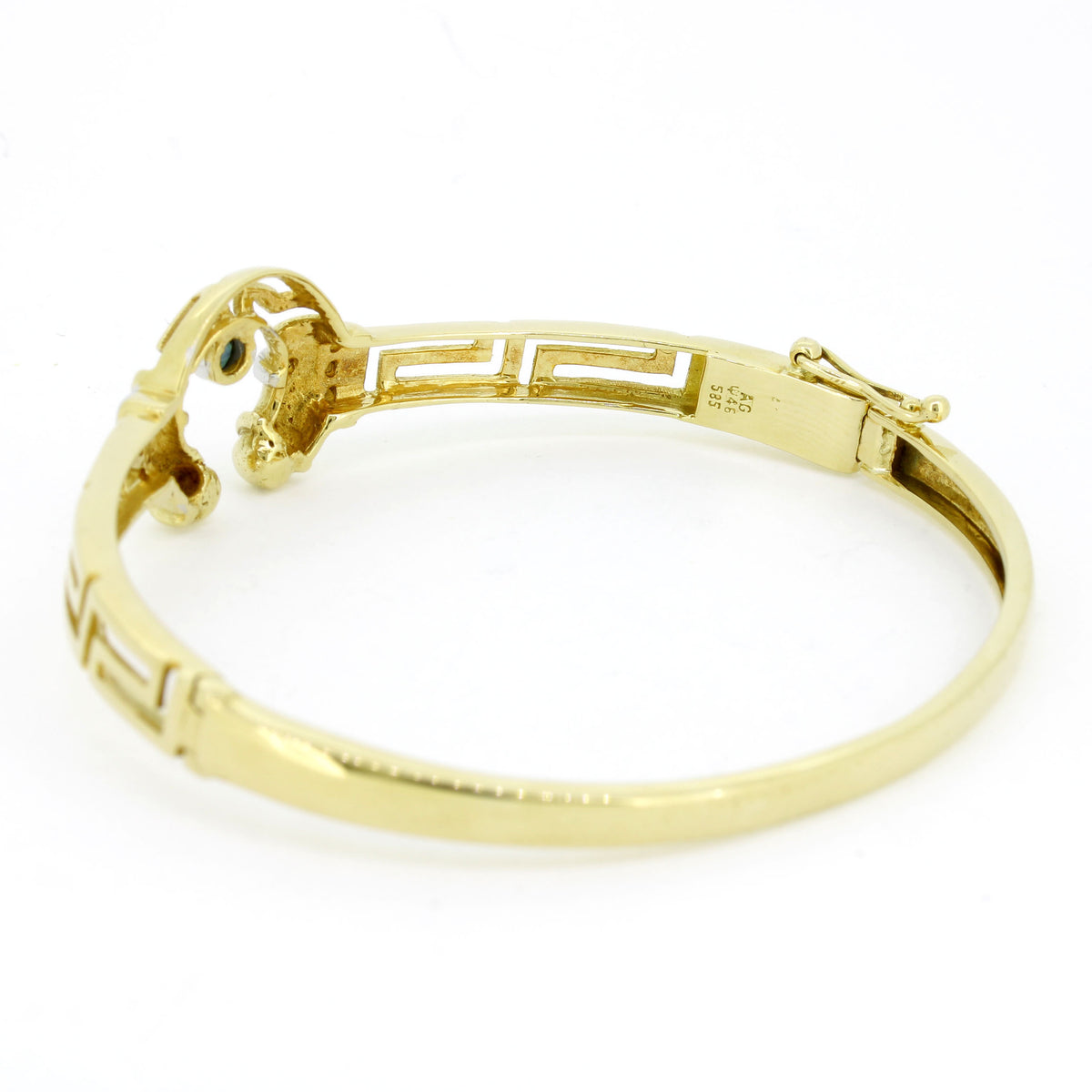 Armreif 585 Gold 14 Karat Gelbgold Saphir und Zirkonia - Wert 3750,-