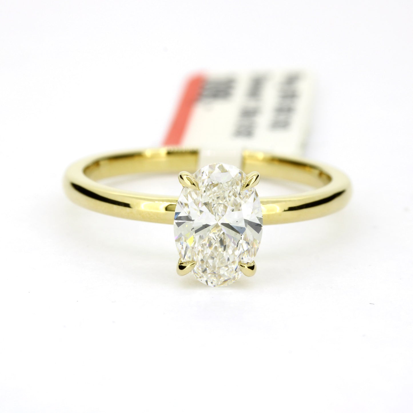 Ring 585 Gold 14 Kt Gelbgold 1 ct oval Diamant Lab Grown CVD