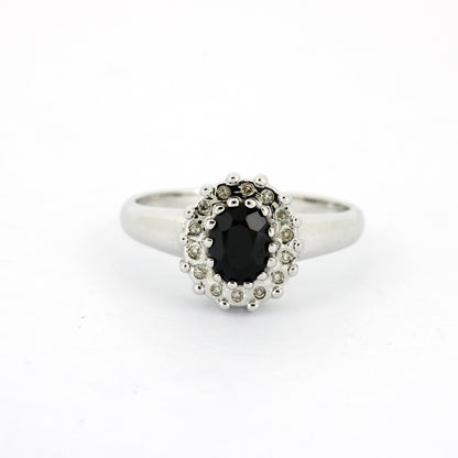 Ring 585 Gold 14 kt Weißgold - Saphir Diamanten - Wert 790,-