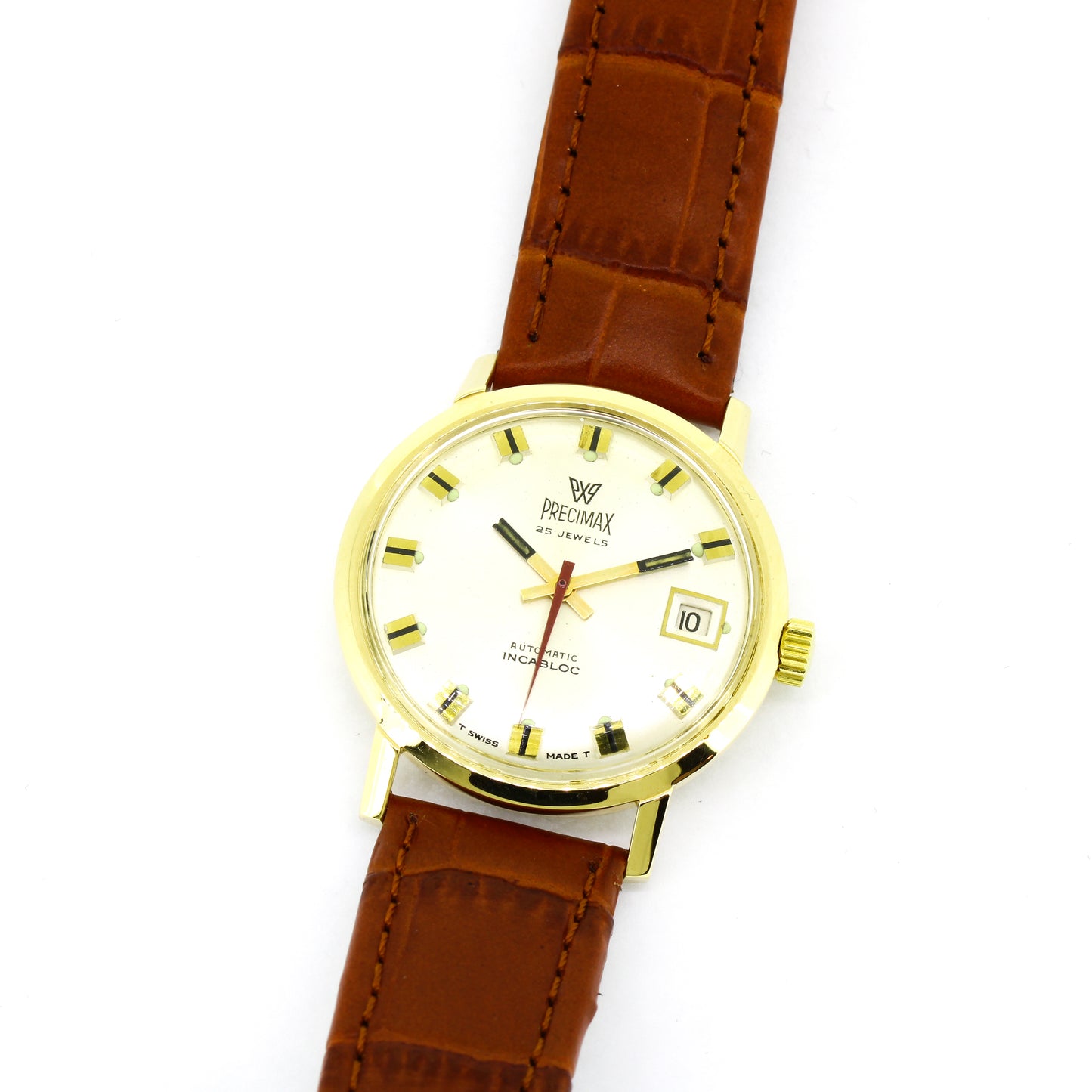 Precimax Herren Armbanduhr 585 Gold ca. 1970 Automatik Vintage