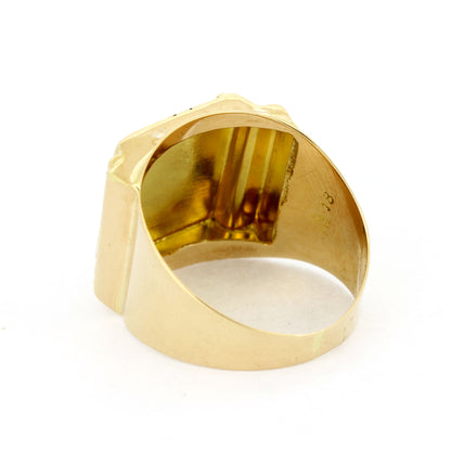 Siegel Ring 585 Gold 14 Kt mit Muster Rotgold - Wert 480,-