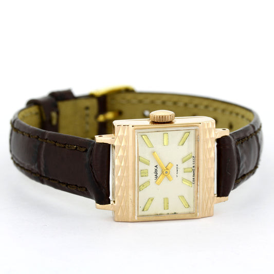 Russische Armbanduhr - 583 Rotgold - Sowjetunion – Mechanisch Handaufzug