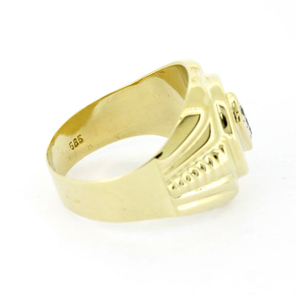 Siegelring 585 Gold - 14 Kt Gelbgold - Zirkonia - Wert 840,-